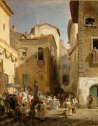 Oswald Achenbach. Une fête à Genazzano.