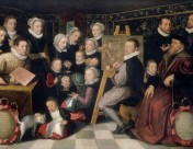 Otto Venius peignant entouré des siens.