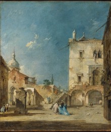 Guardi. Capriccio avec une petite place vénitienne